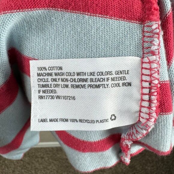 The Nines by Hatch Striped 3/4 Sleeve Maternity Tunic Top Medium Red Light Blue - Picture 5 of 7